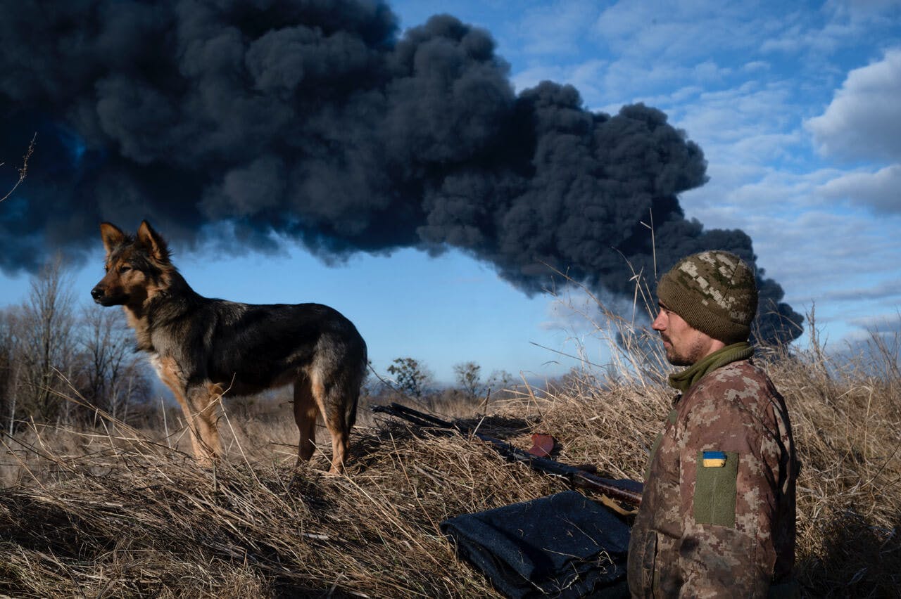 Maks Levin in Ukraine documenting the War. 2022
