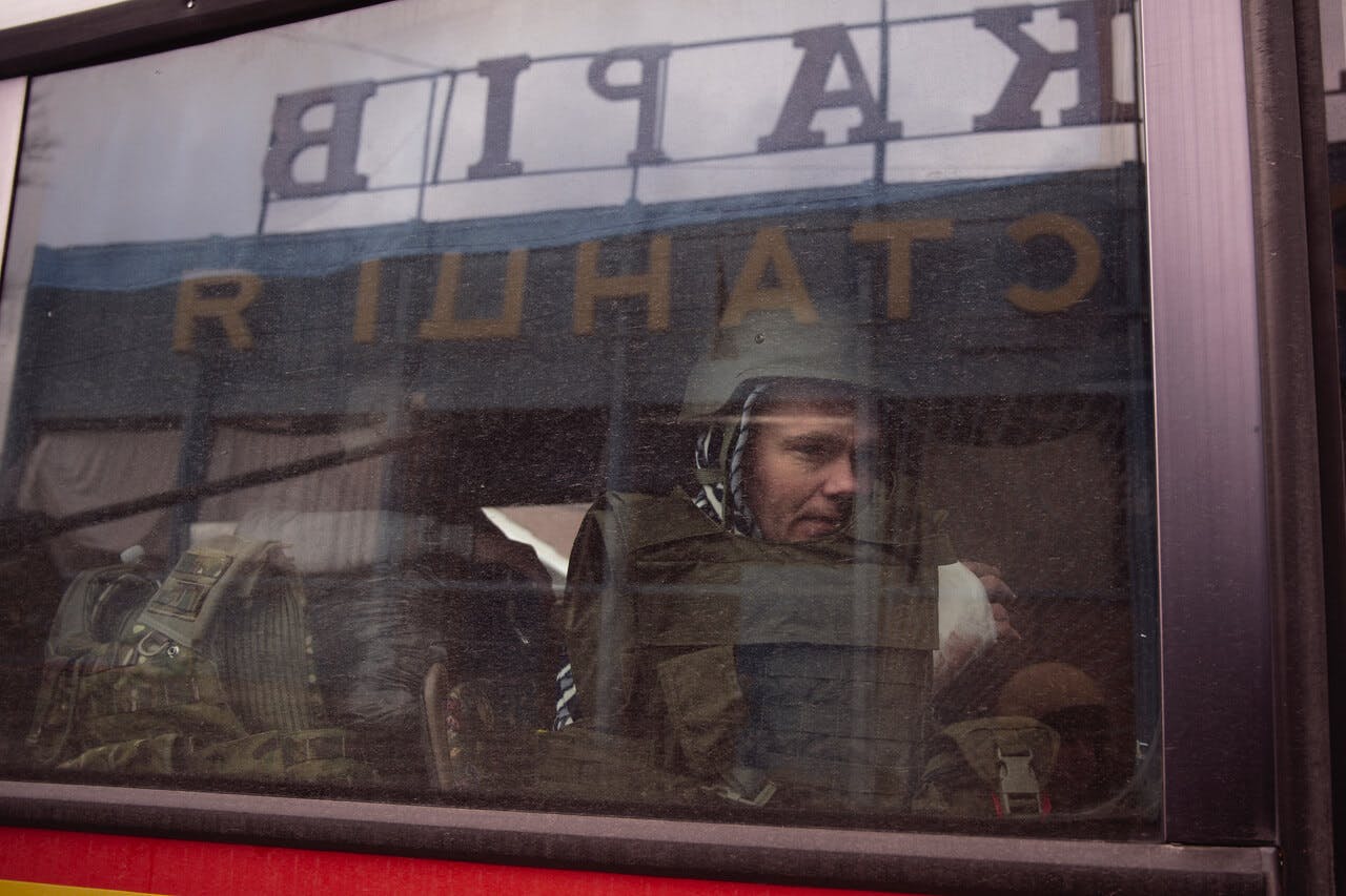 Maks Levin in Ukraine documenting the War. 2022